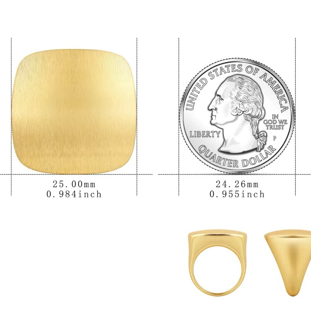 Chunky Square Signet Ring (Matte Finish) - Picture 5 of 5